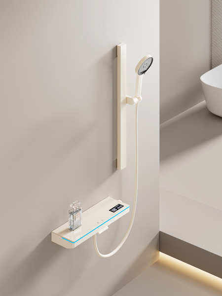 奶白按键双功能极简花洒 奶白按键双功能极简花洒